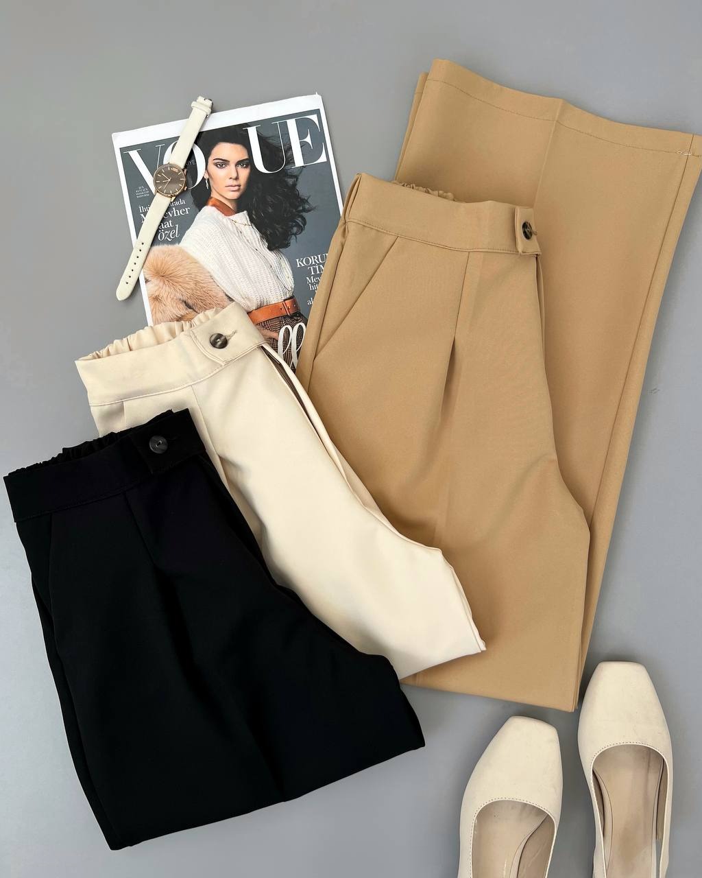 شلوار نیم بگ کرپ کد 4974