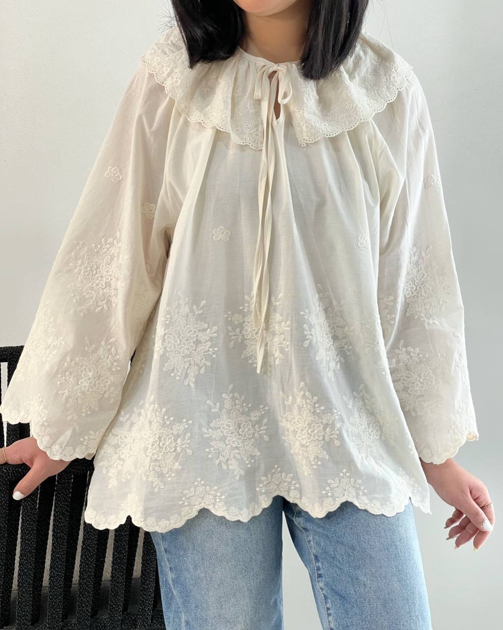 شومیز تمام خامه دوزی کد 4976