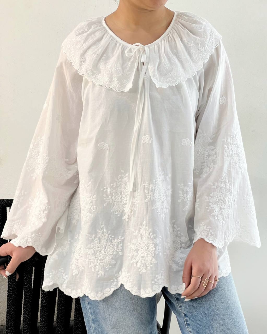 شومیز تمام خامه دوزی کد 4976