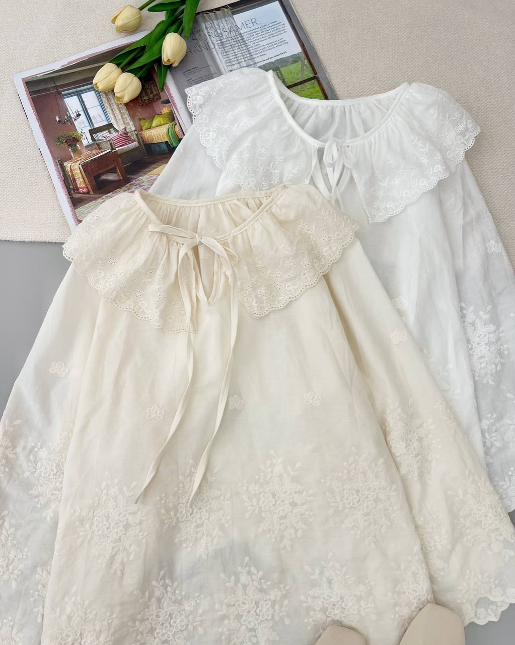 شومیز تمام خامه دوزی کد 4976