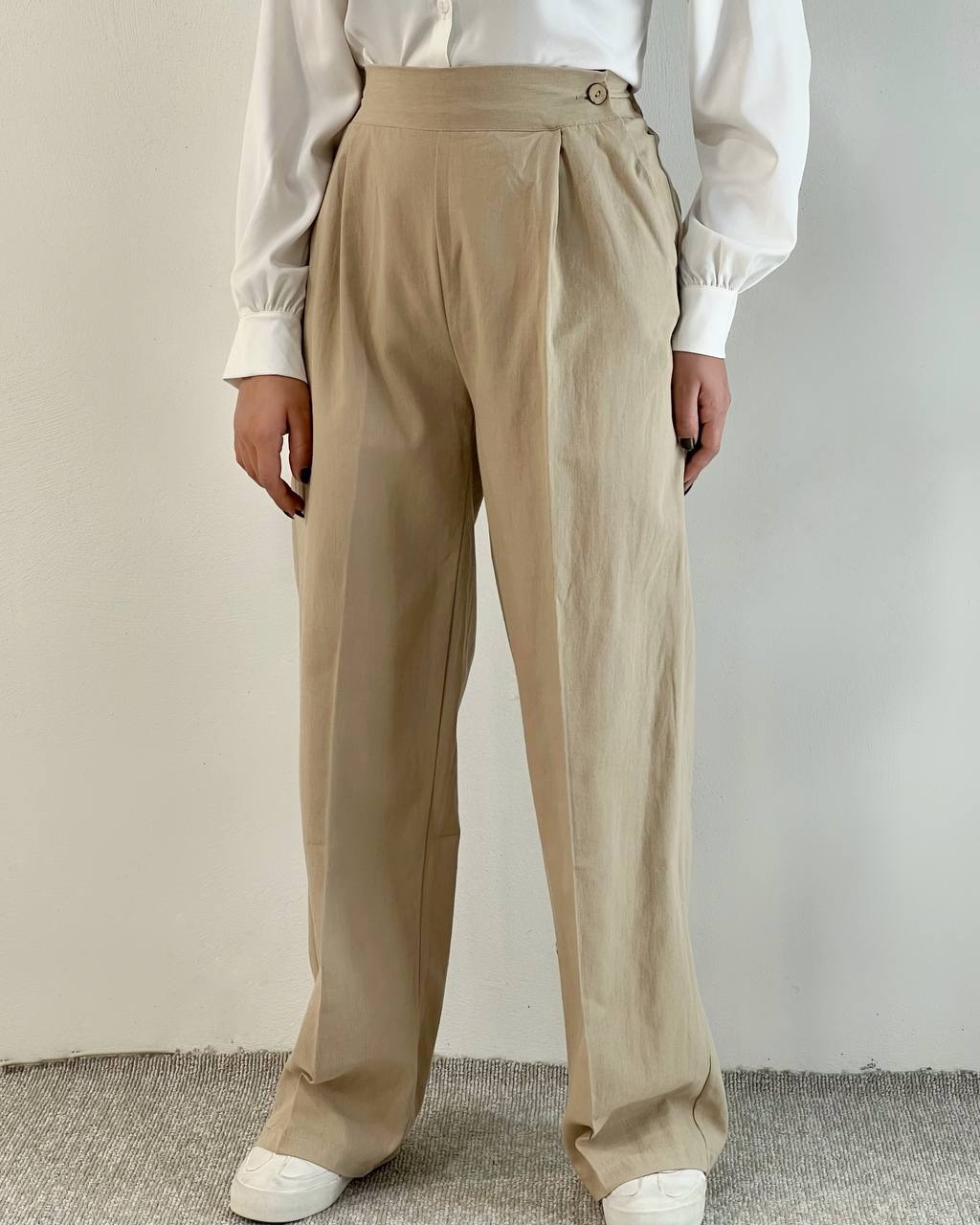 شلوار لینن نیم بگ کد 4977