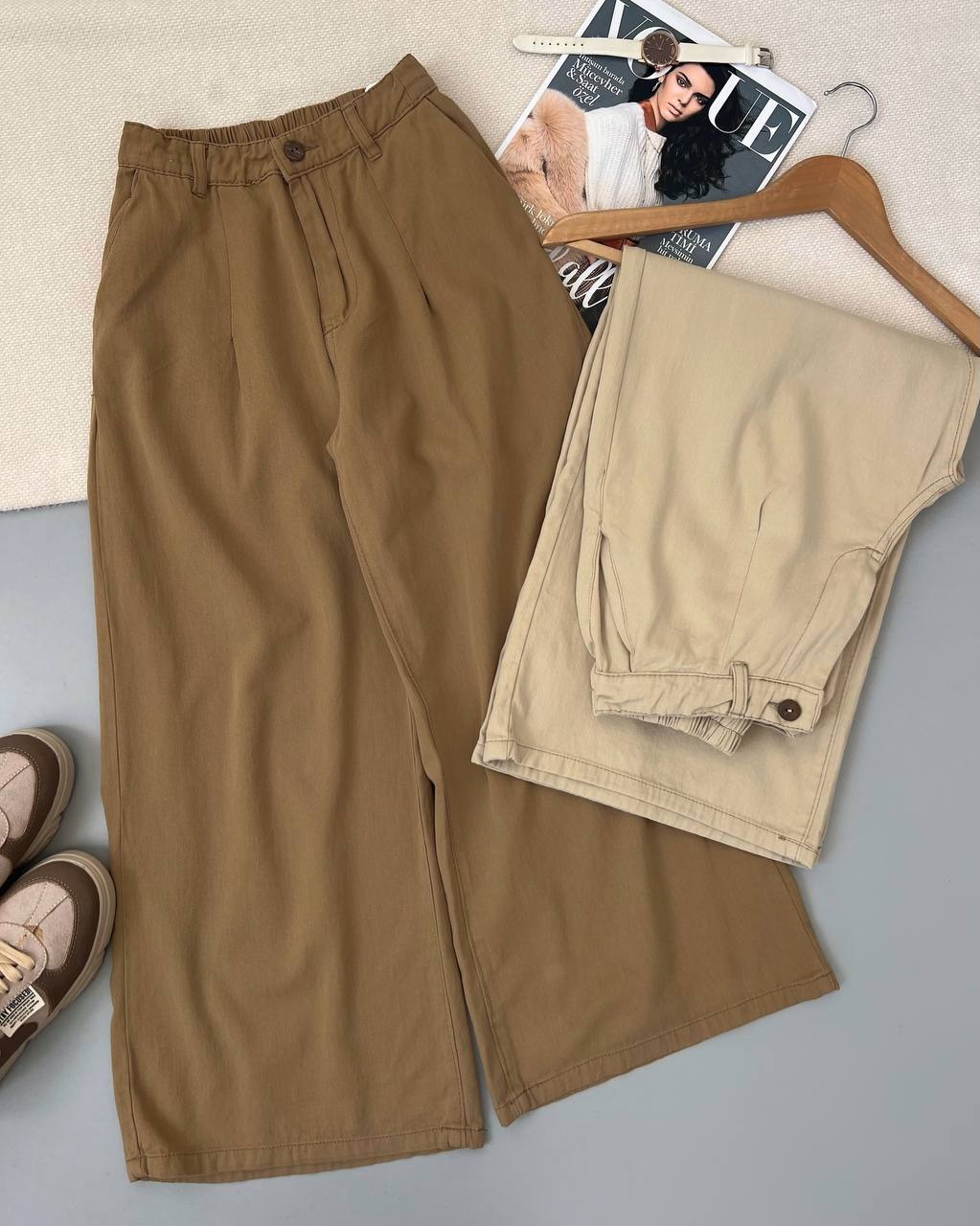 شلوار واید لگ کتان ترک کد 4982