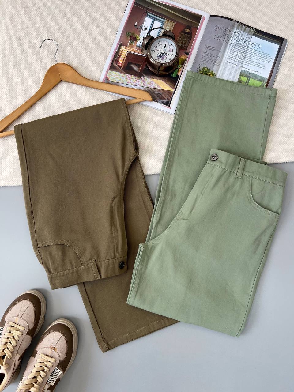 شلوار کتان نیم بگ کد 4987