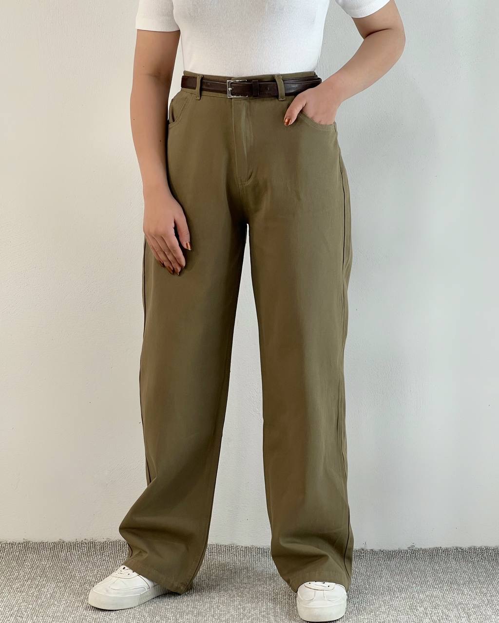 شلوار کتان نیم بگ کد 4987