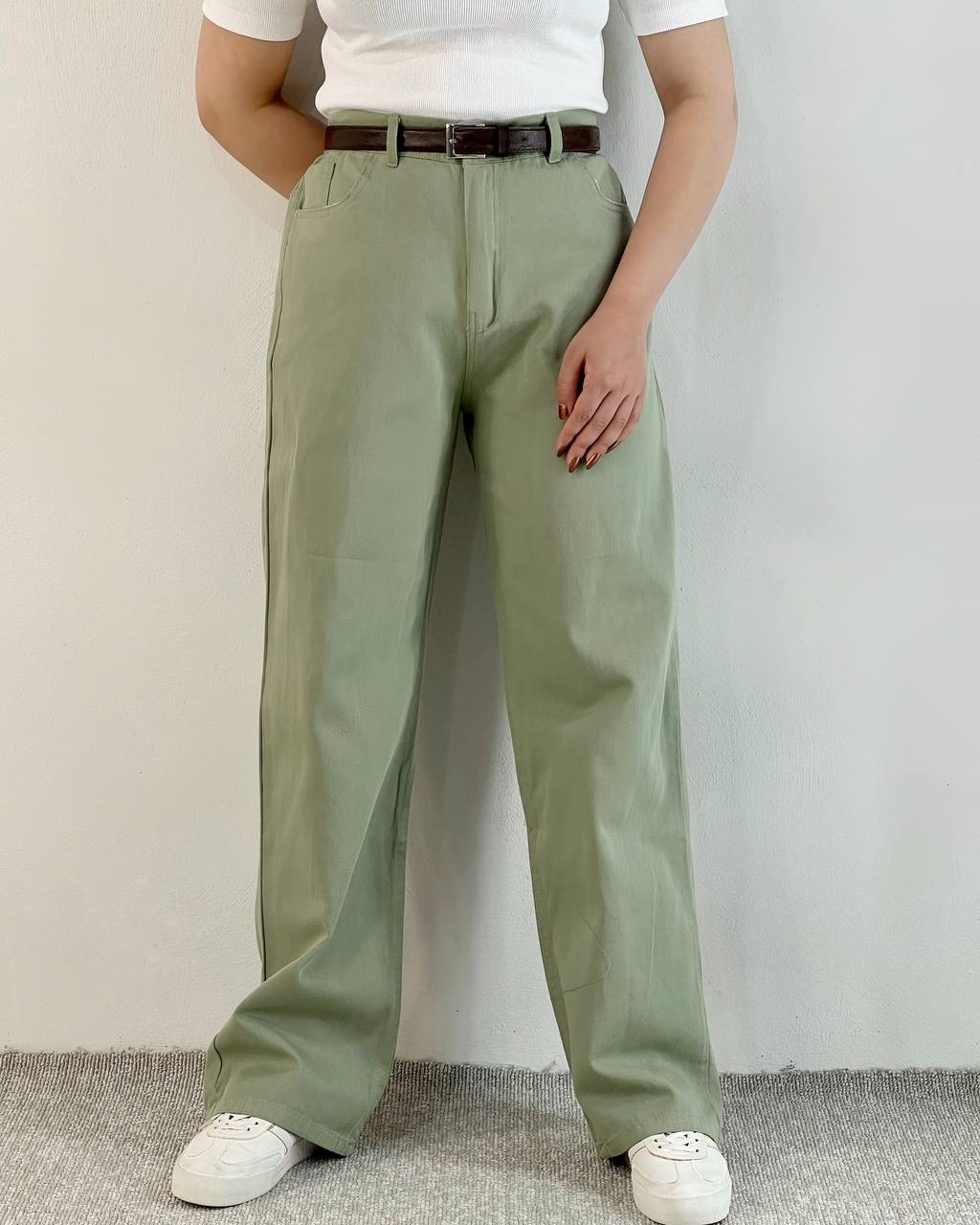 شلوار کتان نیم بگ کد 4987