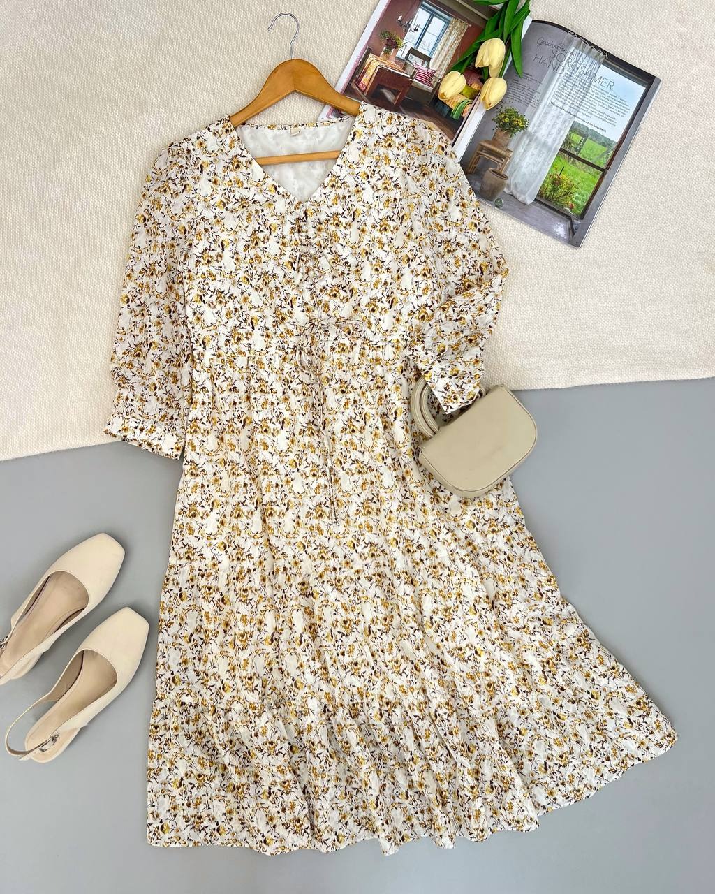 پیراهن گلگلی آستردار کد 4990