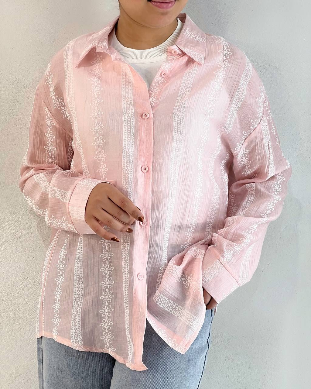 شومیز شیشه ای خامه دوزی کد 4996