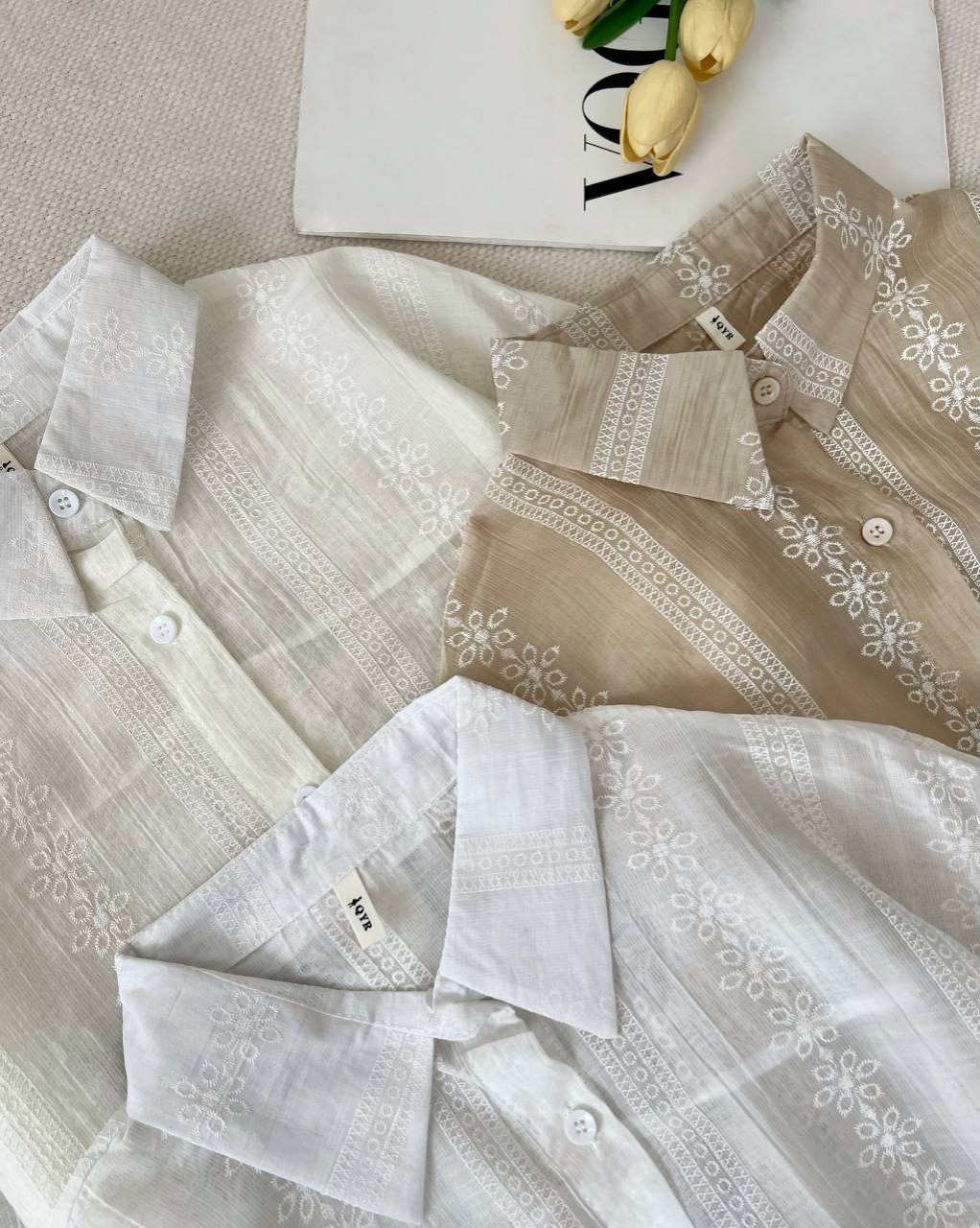 شومیز شیشه ای خامه دوزی کد 4996