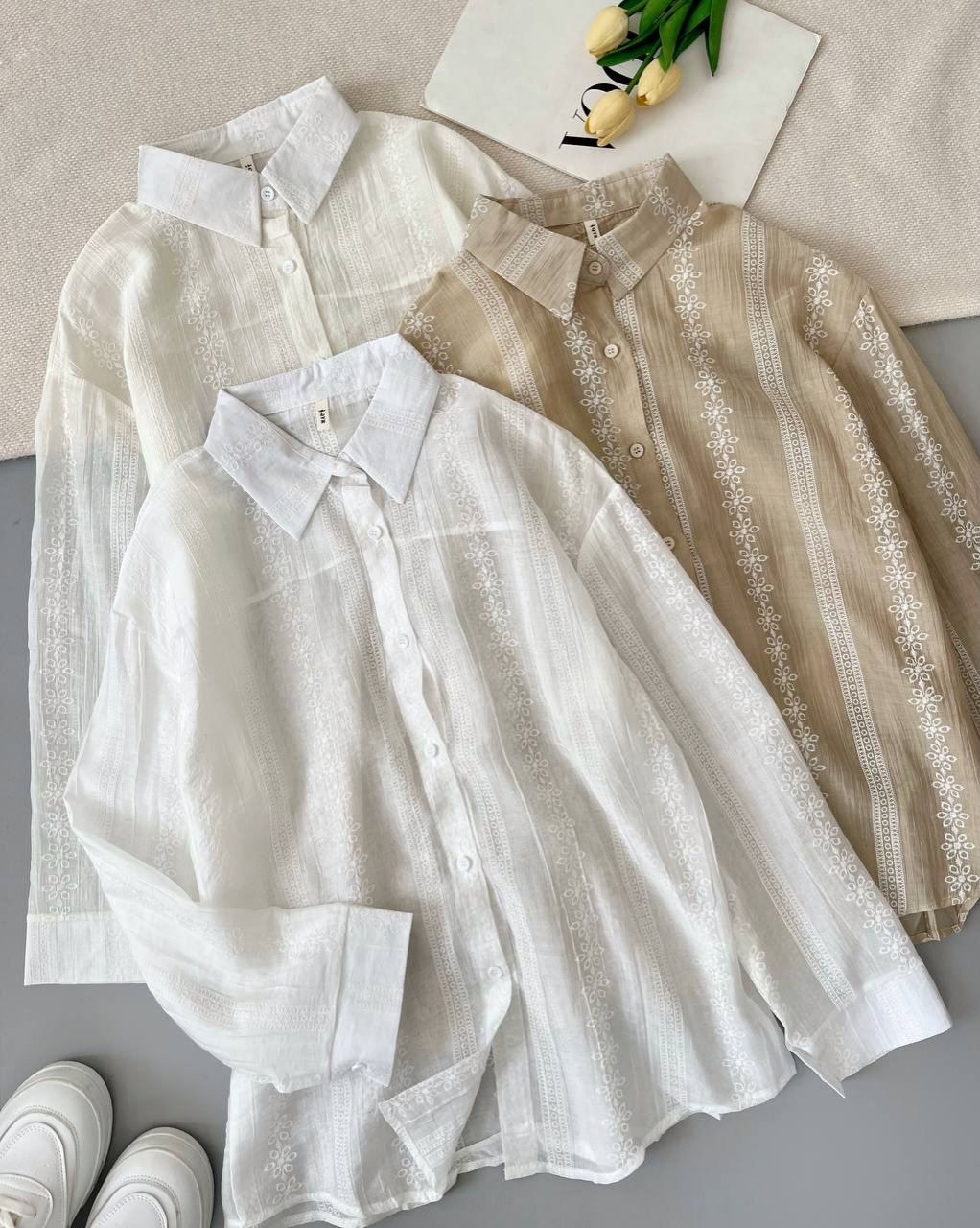 شومیز شیشه ای خامه دوزی کد 4996