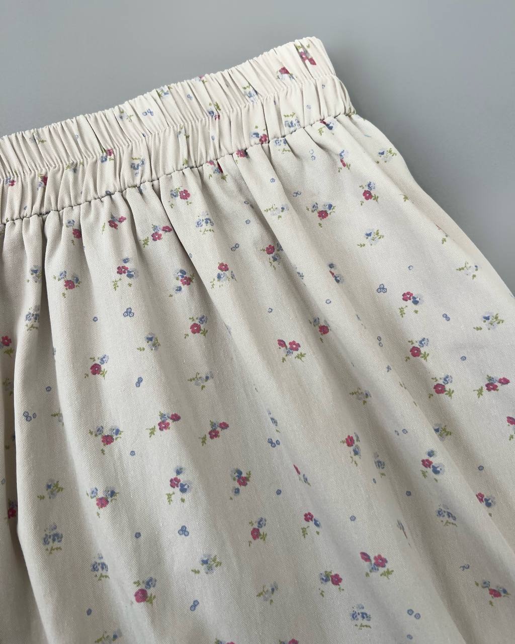 دامن کتان گل ریز پایین چین کد 5002