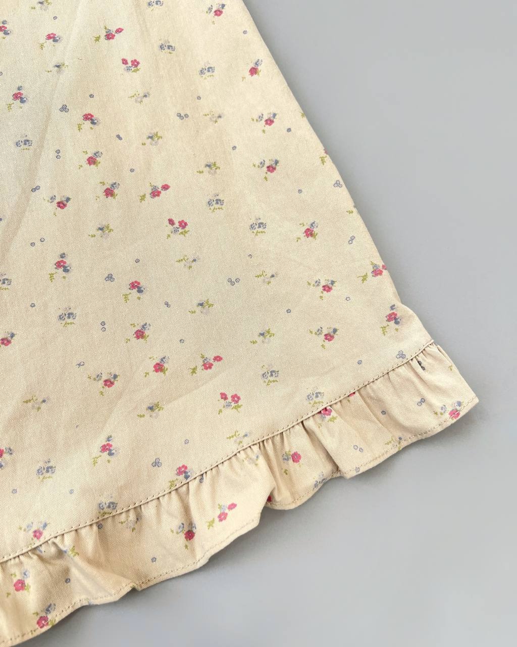 دامن کتان گل ریز پایین چین کد 5002