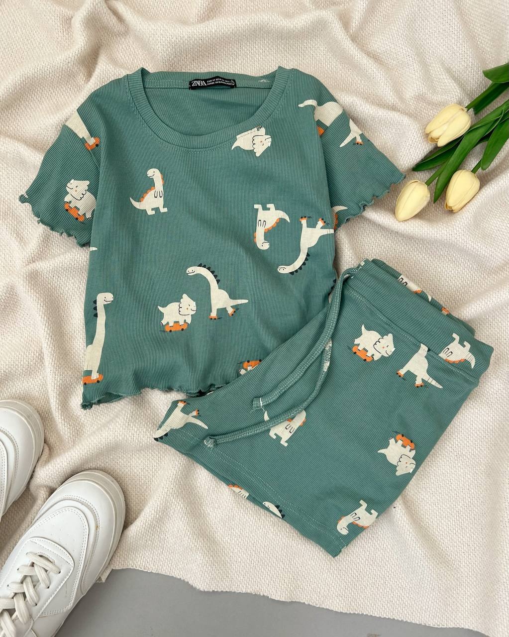 ست کراپ و شلوارک کبریتی کد 5007