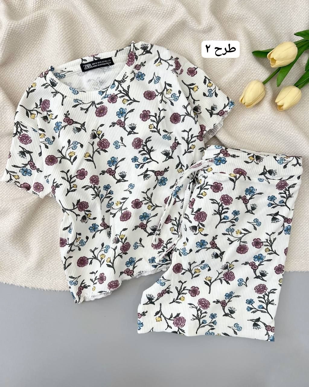 ست کراپ و شلوارک کبریتی کد 5007