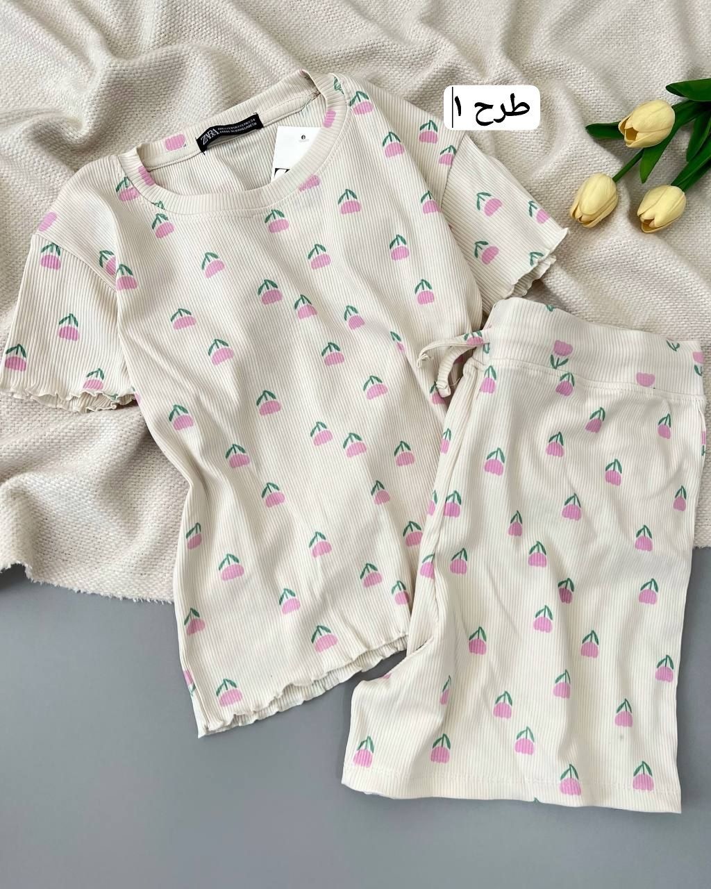 ست کراپ و شلوارک کبریتی کد 5007