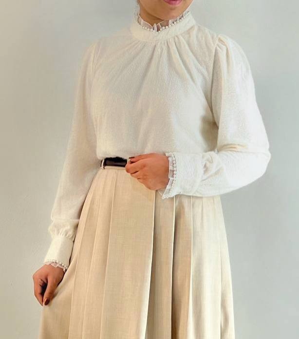 شومیز موهر عروسکی آستردار کد 5009