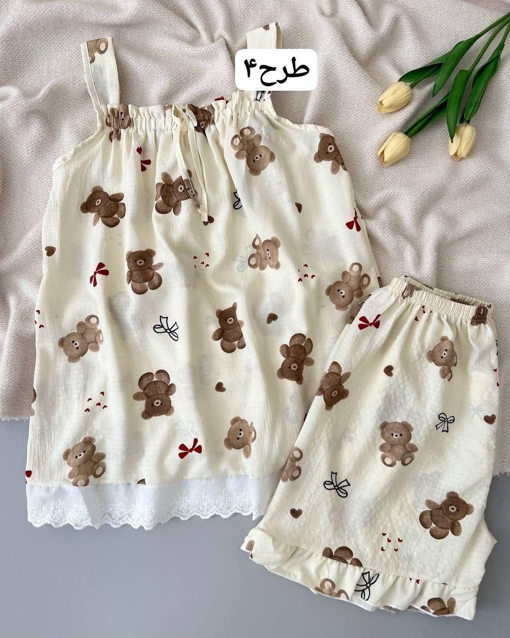 ست تاپ پایین خامه دوزی و شلوارک کد 5017