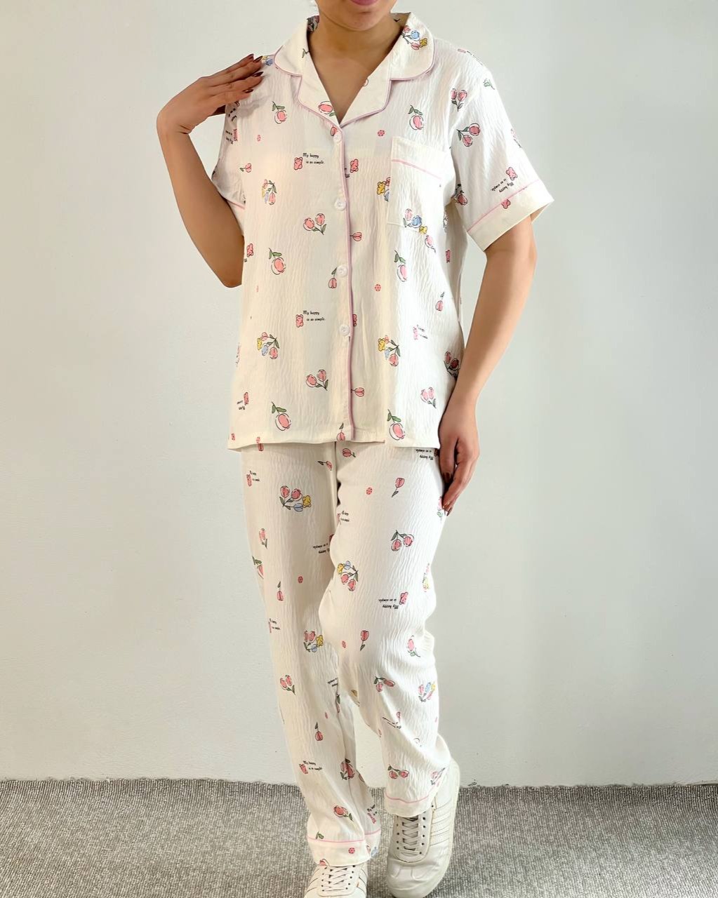 ست جلو دکمه موسلین کد 5019