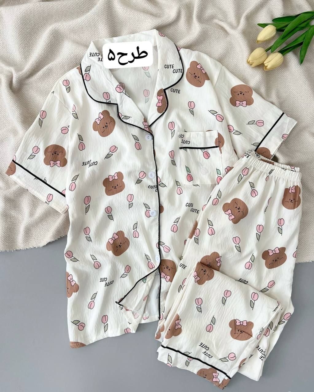 ست جلو دکمه موسلین کد 5019