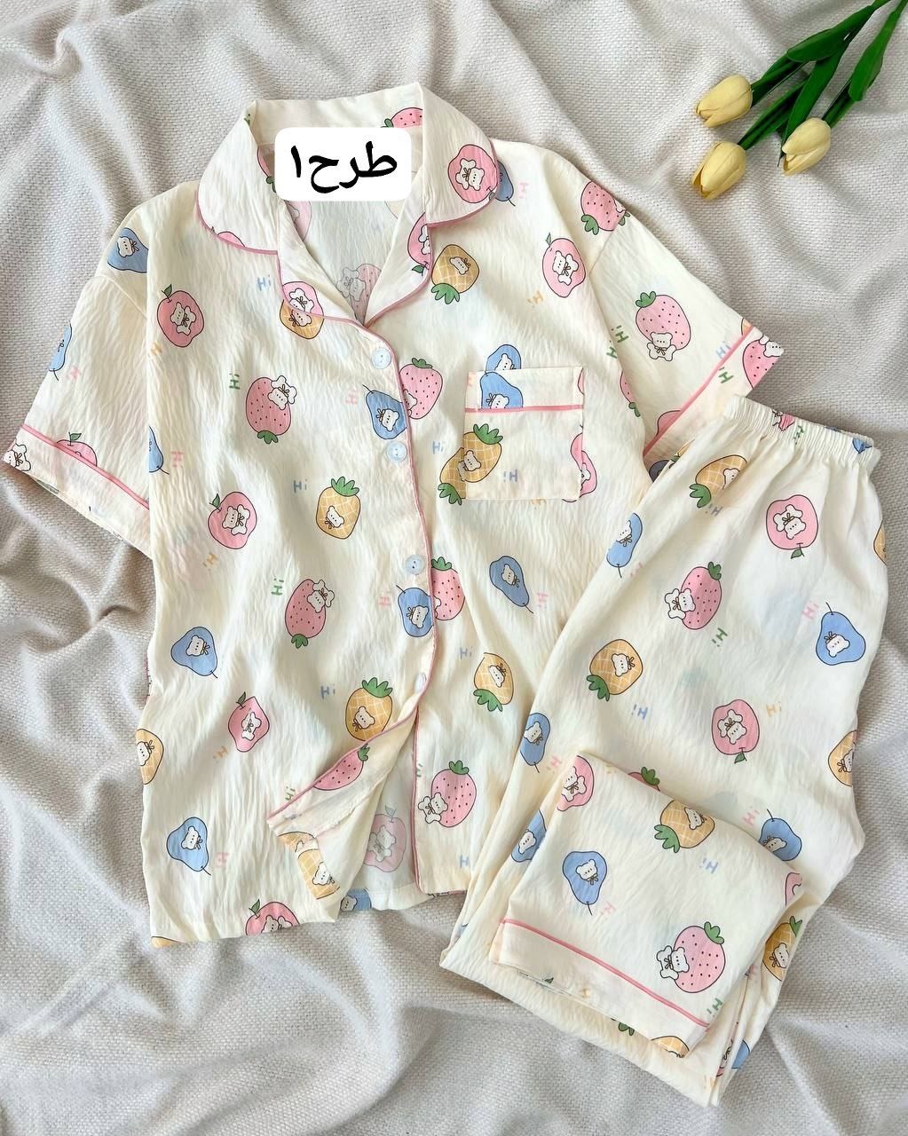 ست جلو دکمه موسلین کد 5019