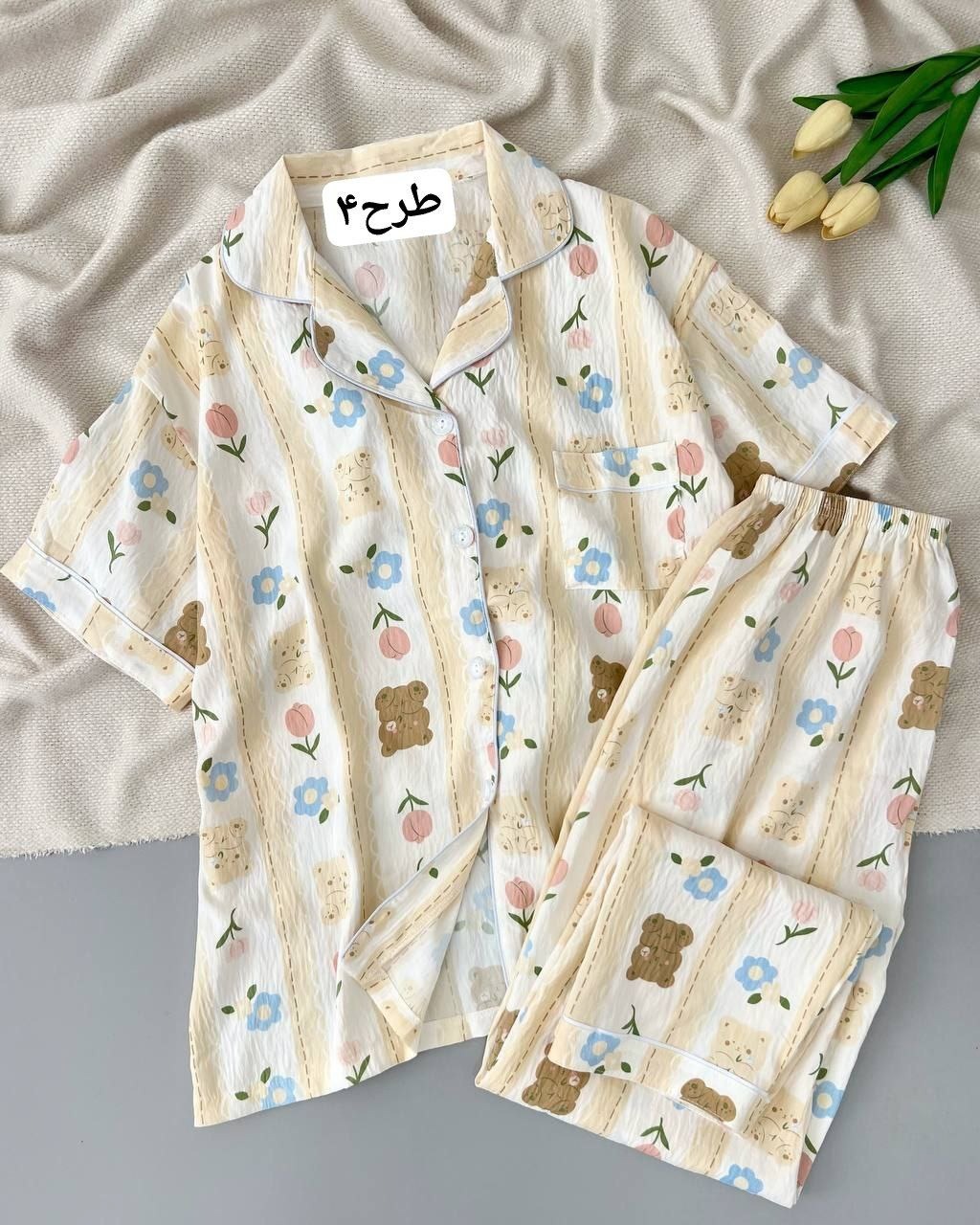 ست جلو دکمه موسلین کد 5019