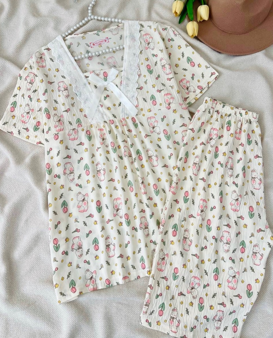 ست تیشرت و شلوارک موسلین کد5032