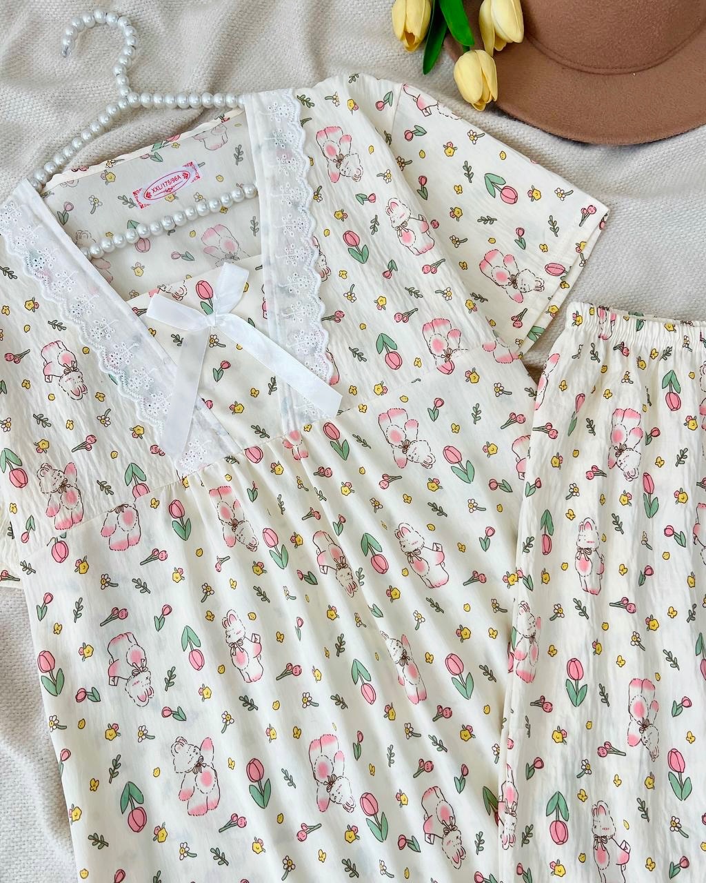 ست تیشرت و شلوارک موسلین کد5032