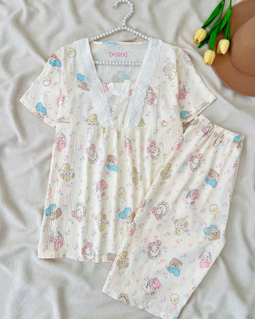 ست تیشرت و شلوارک موسلین کد5032