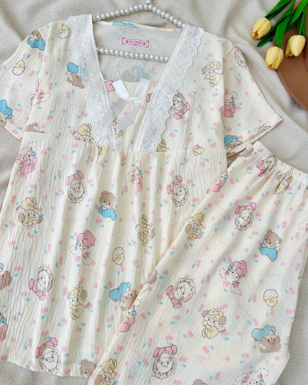 ست تیشرت و شلوارک موسلین کد5032