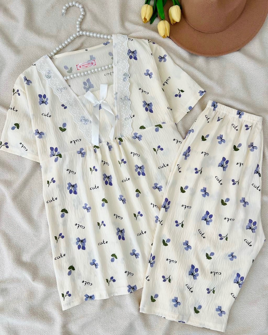 ست تیشرت و شلوارک موسلین کد5032