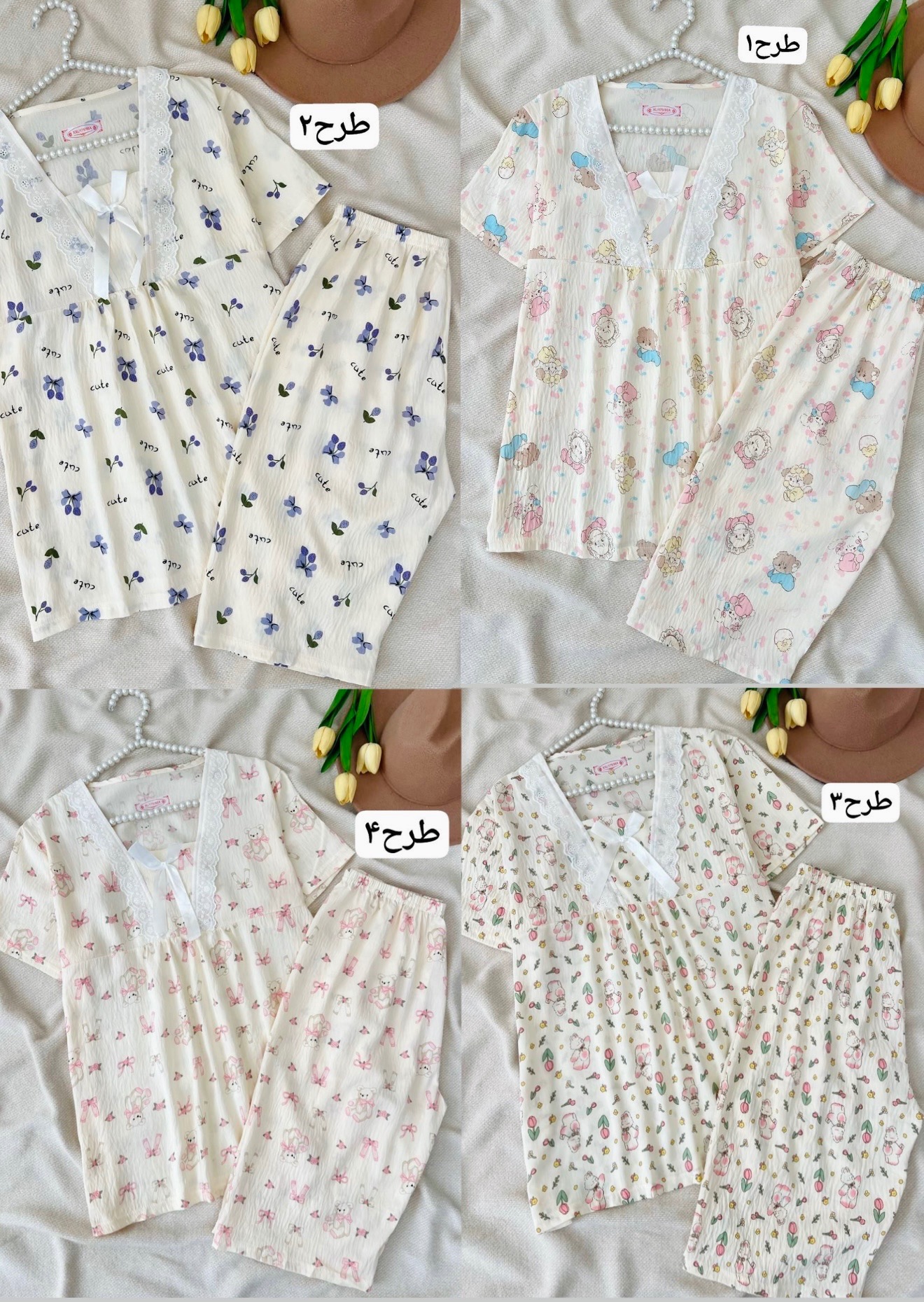 ست تیشرت و شلوارک موسلین کد5032