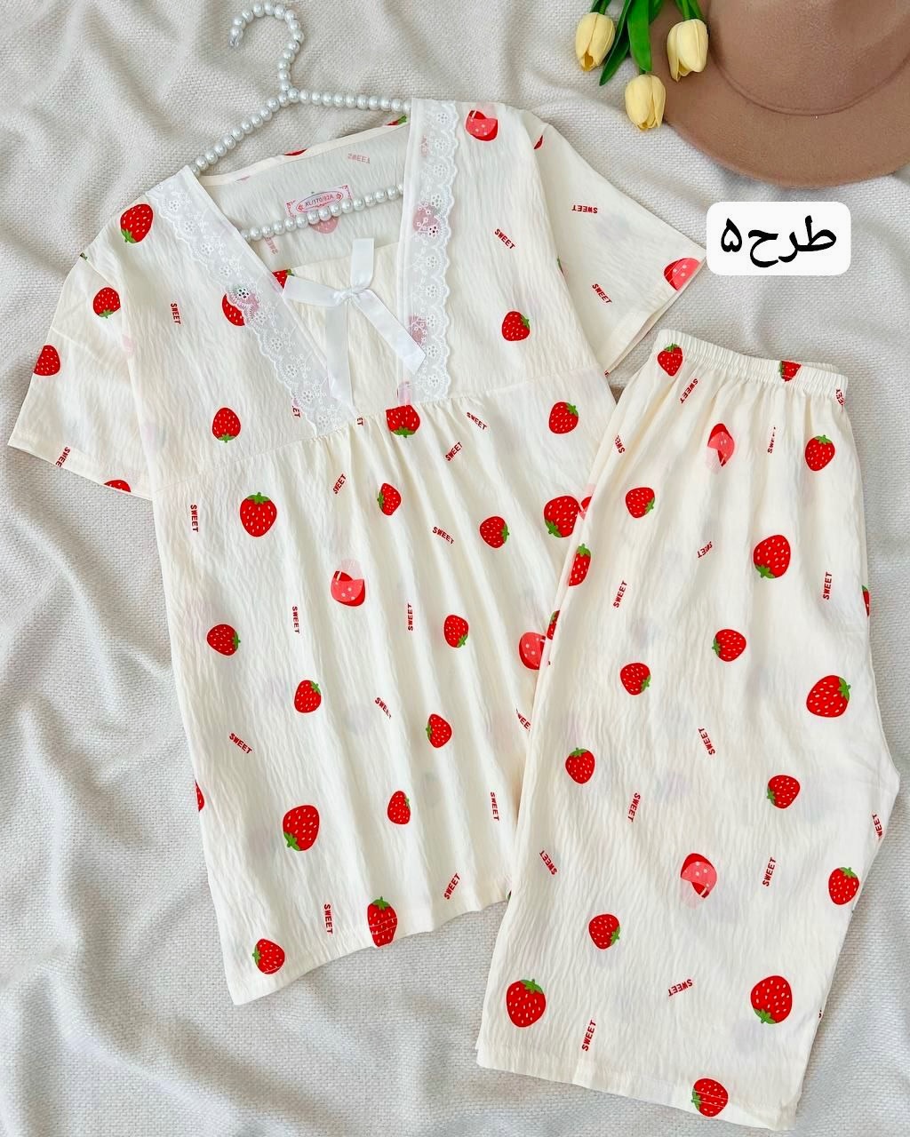 ست تیشرت و شلوارک موسلین کد5032