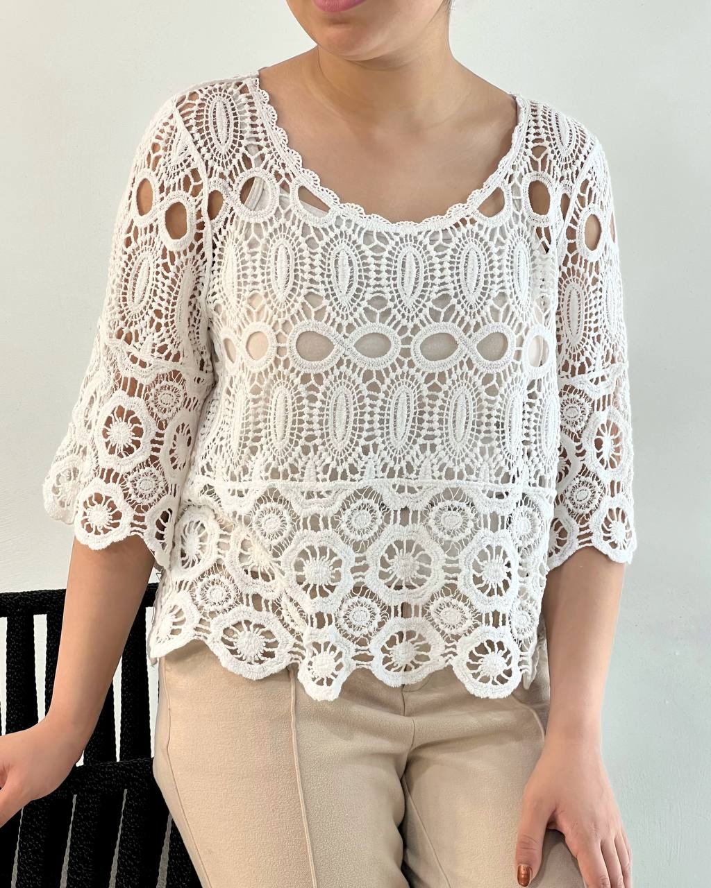 شومیز تمام قلاب بافی اورجینال 2 کد 5033