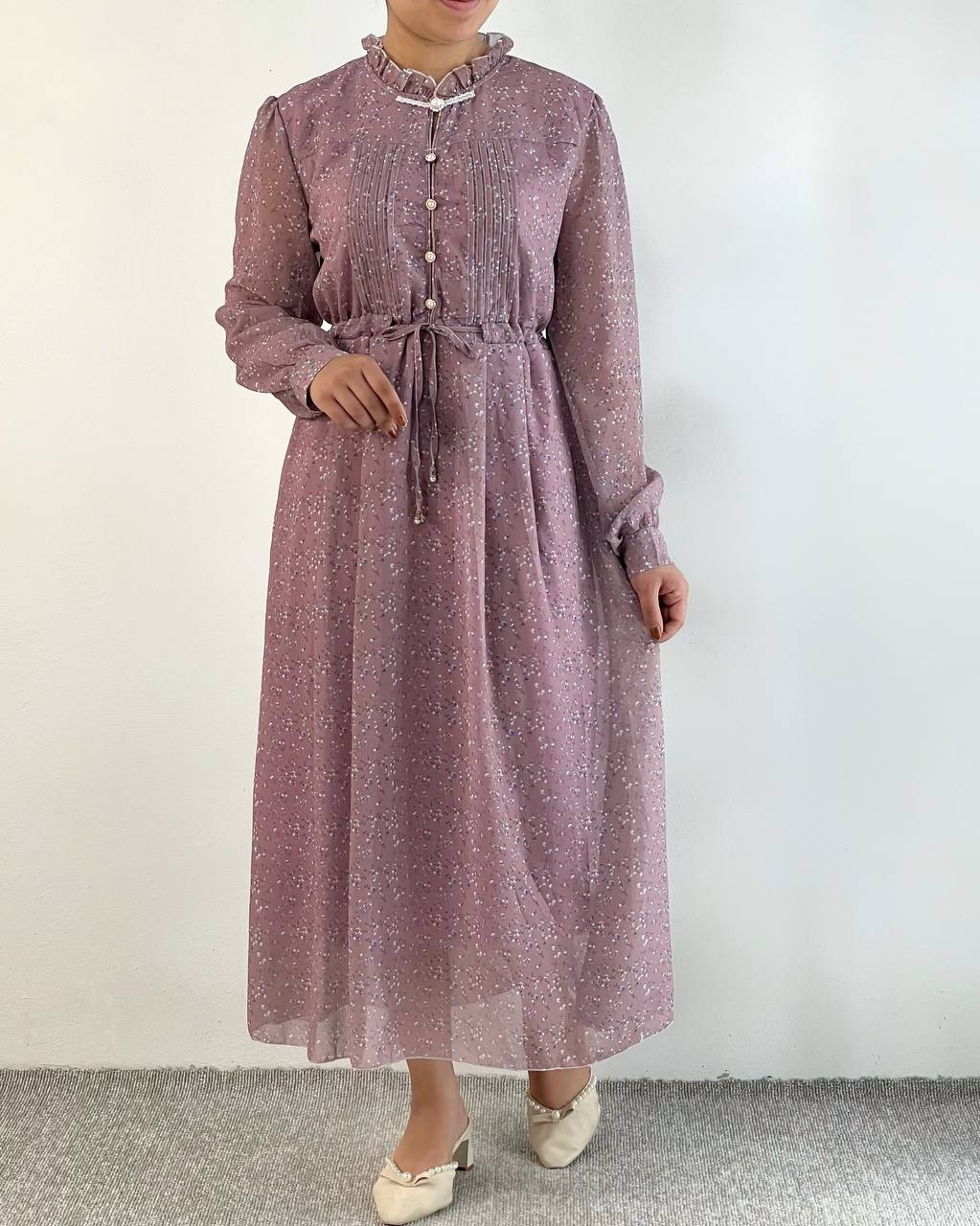 پیراهن حریر بلند کد 5034