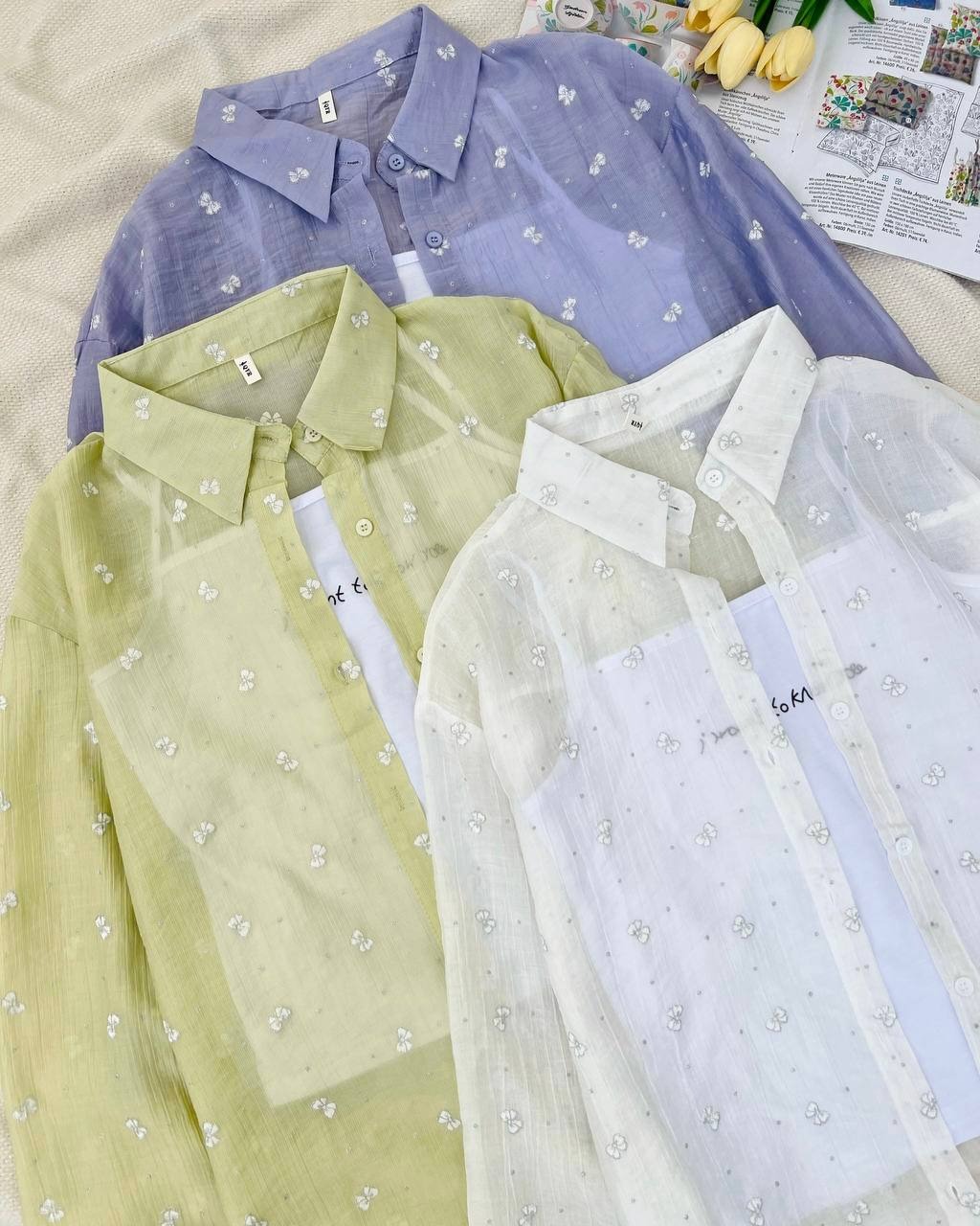 ست تاپ و شومیز شیشه ای کد 5048