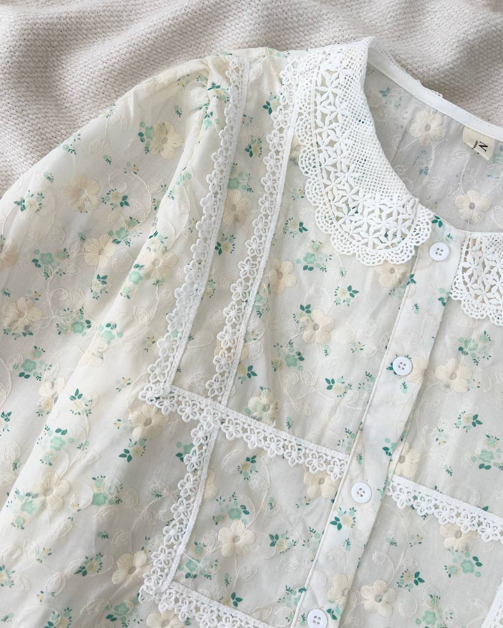 شومیز تمام خامه دوزی کد 5057