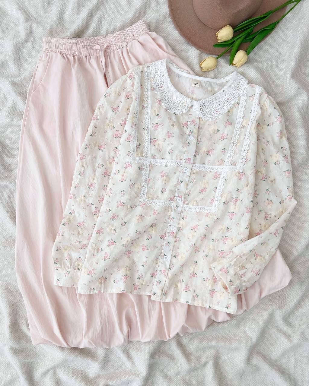 شومیز تمام خامه دوزی کد 5057