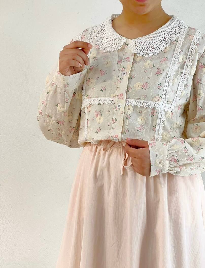 شومیز تمام خامه دوزی کد 5057