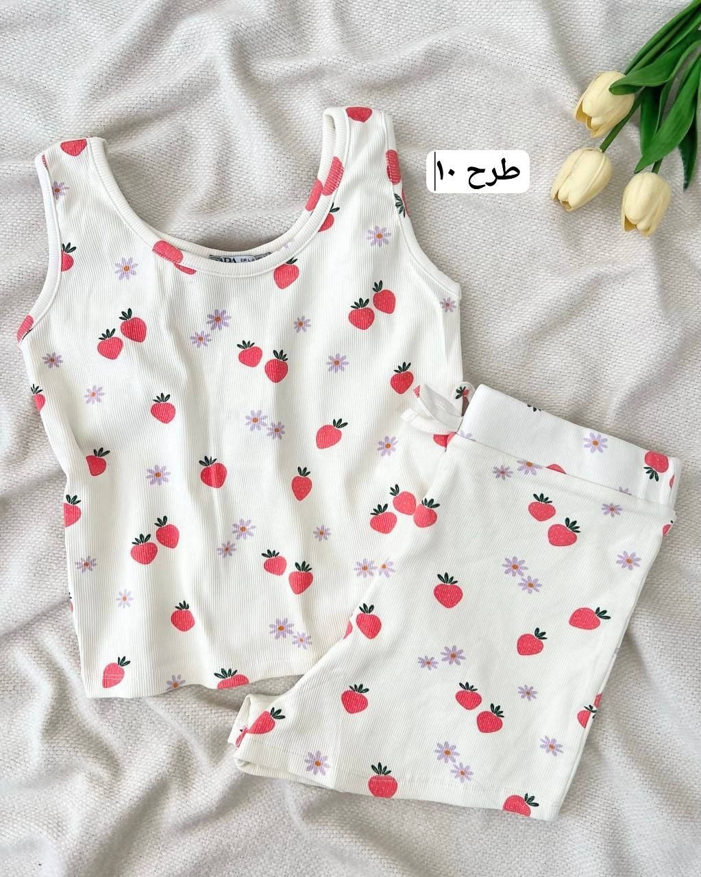 ست کراپ تاپ و شلوارک کبریتی کد 5058
