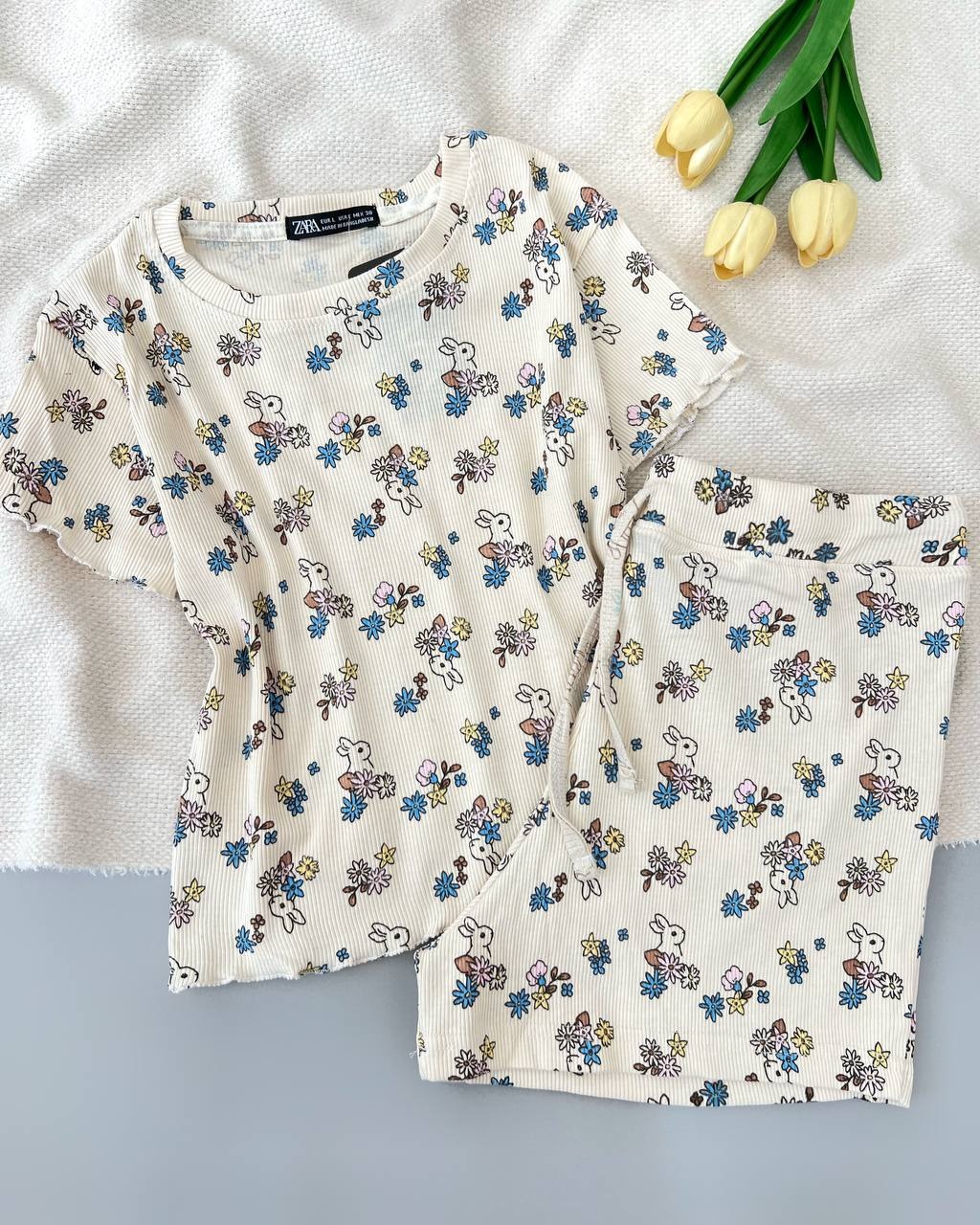 ست کراپ و شلوارک کبریتی کد 5065