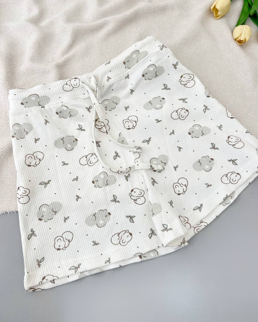 ست کراپ و شلوارک کبریتی کد 5065