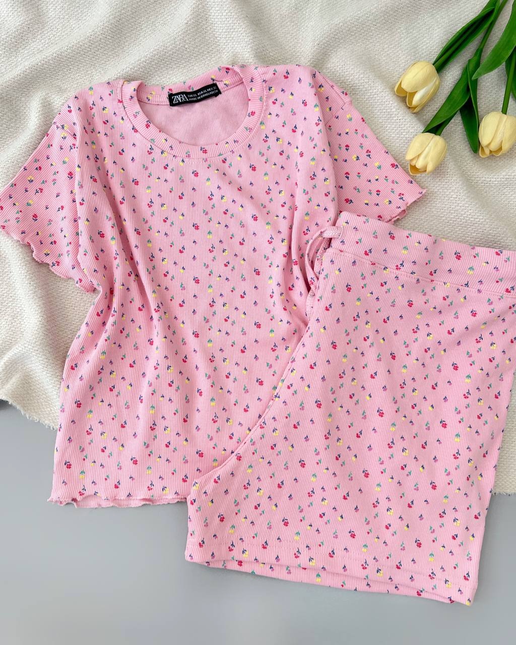 ست کراپ و شلوارک کبریتی کد 5065