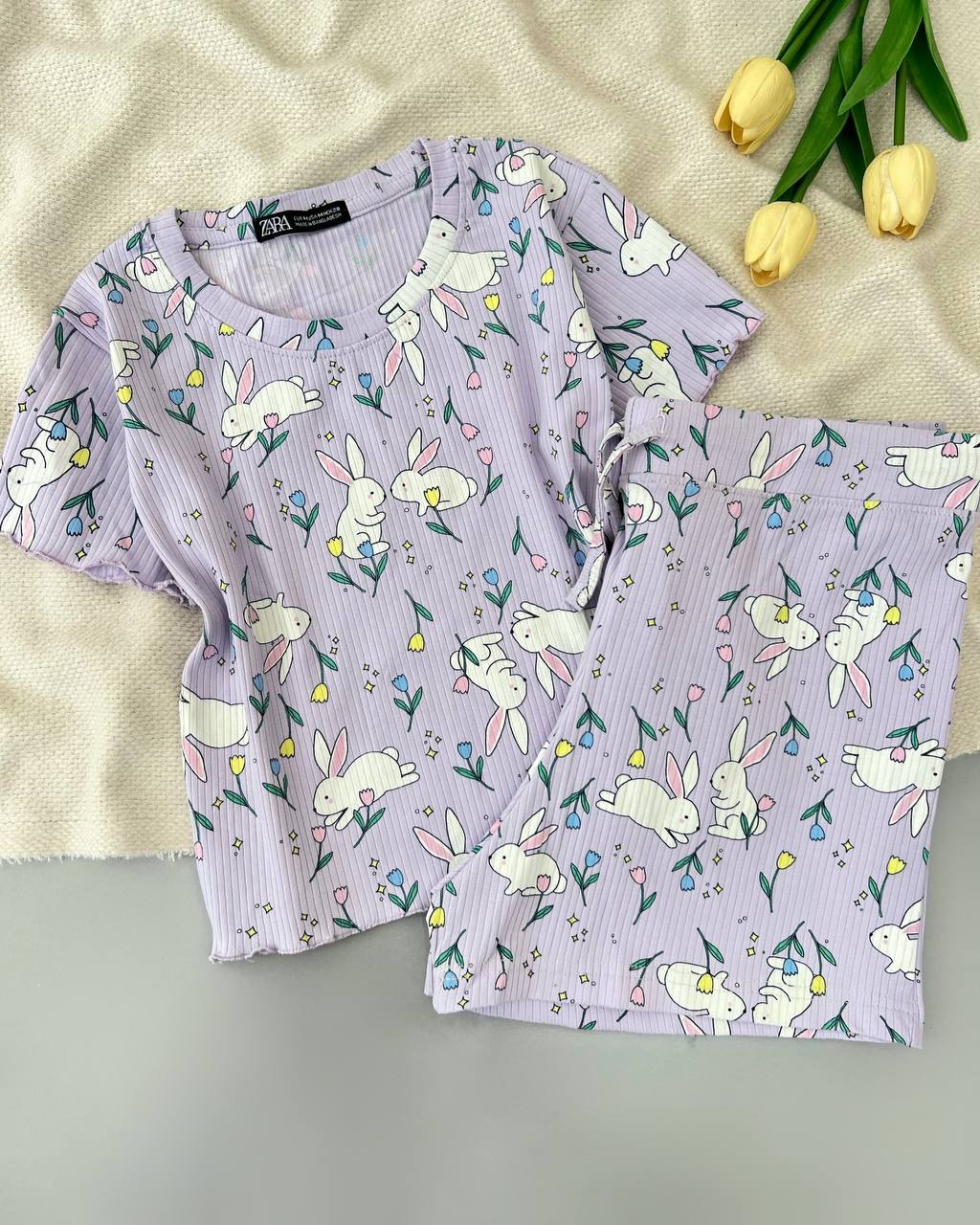 ست کراپ و شلوارک کبریتی کد 5065