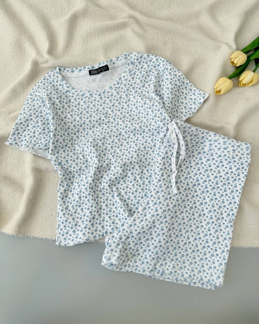 ست کراپ و شلوارک کبریتی کد 5065