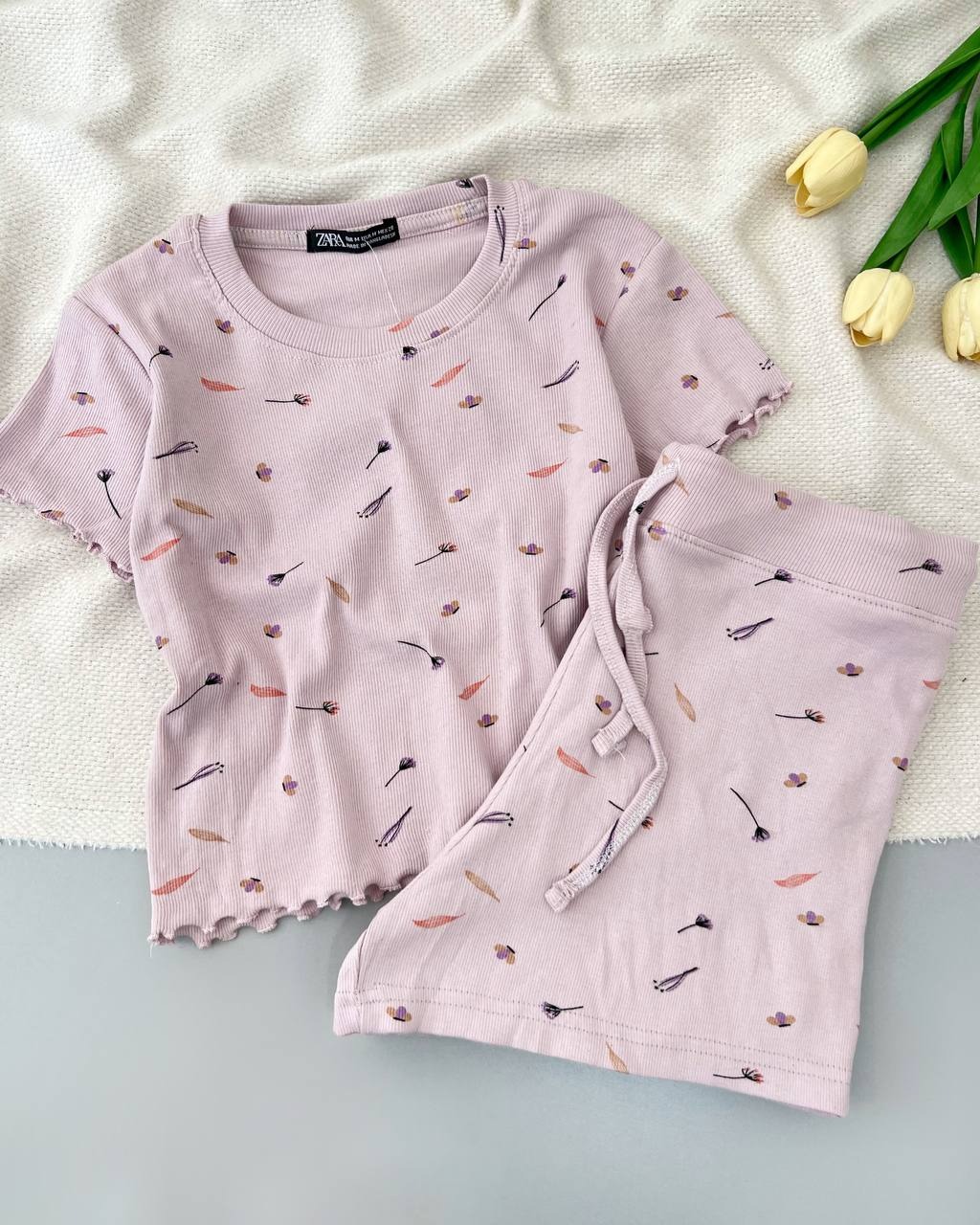 ست کراپ و شلوارک کبریتی کد 5065