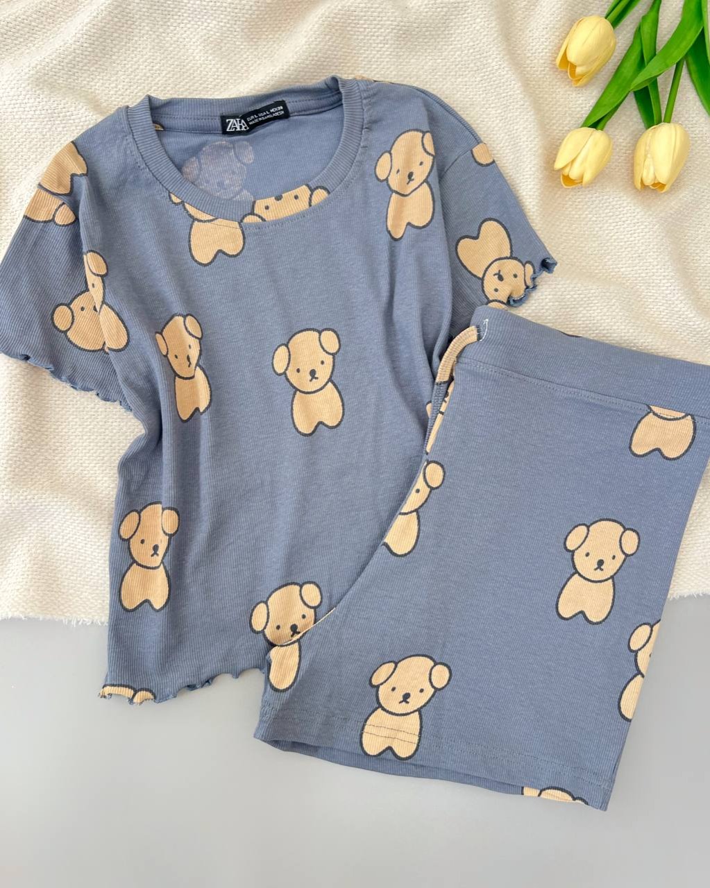 ست کراپ و شلوارک کبریتی کد 5065