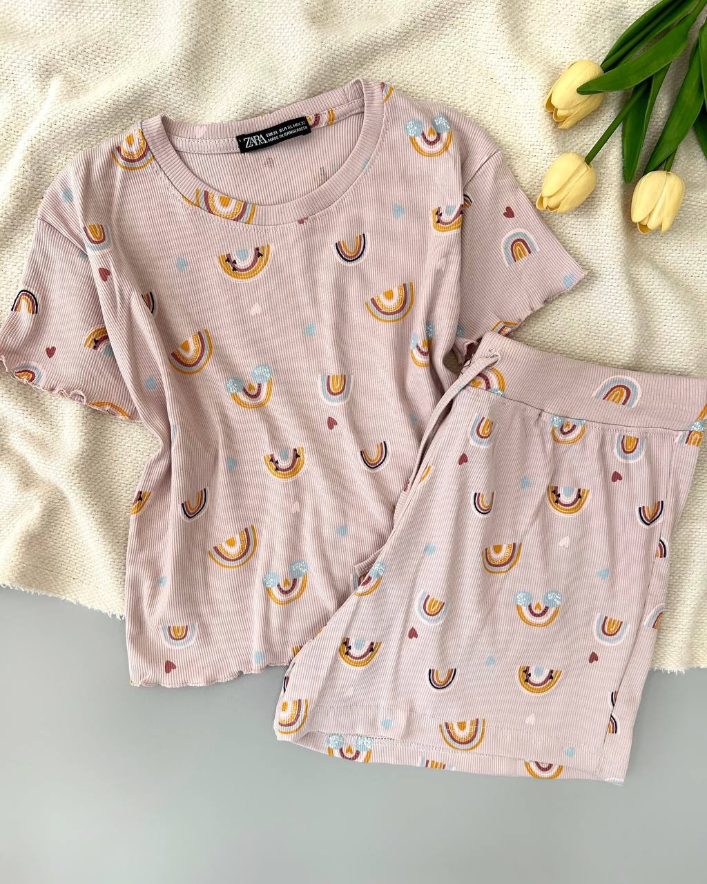 ست کراپ و شلوارک کبریتی کد 5065