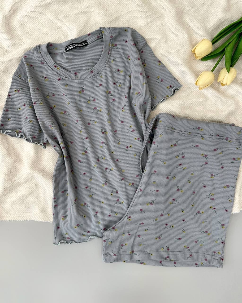 ست کراپ و شلوارک کبریتی کد 5065