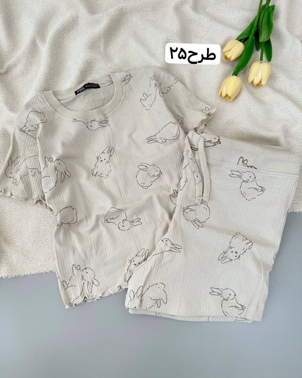 ست کراپ و شلوارک کبریتی کد 5065