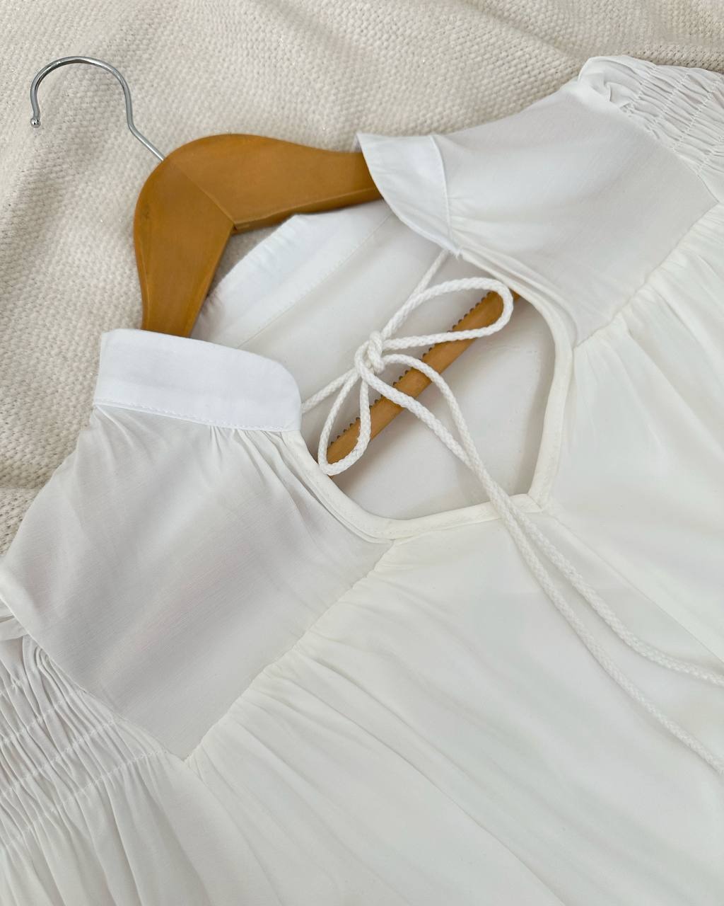 پیراهن سفید بلند کد 5067