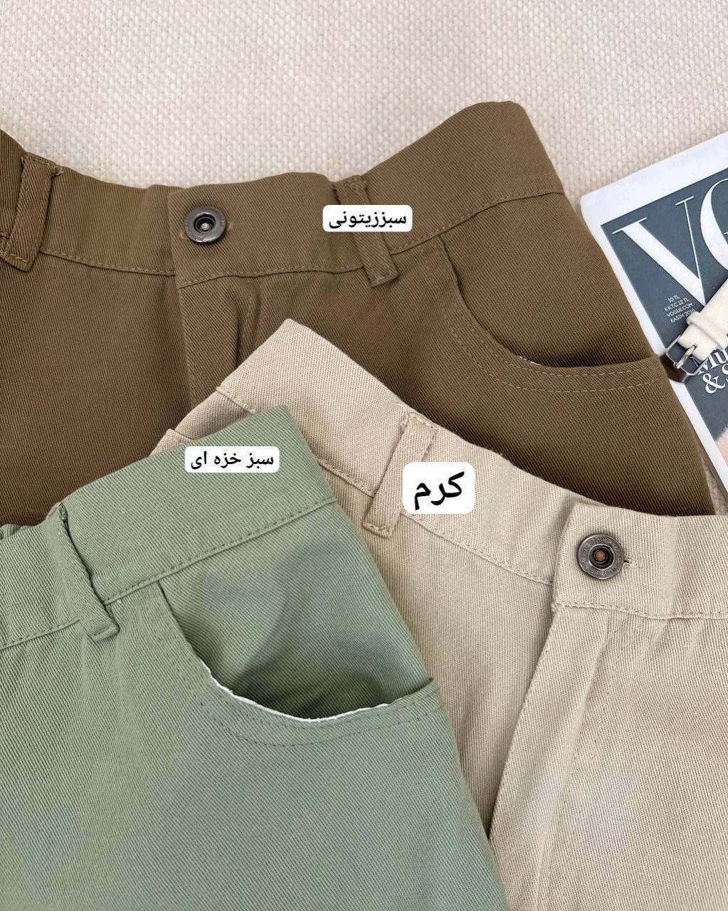 شلوار کتان نیم بگ کد 4987
